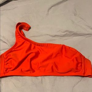 Red one shoulder bikini top
